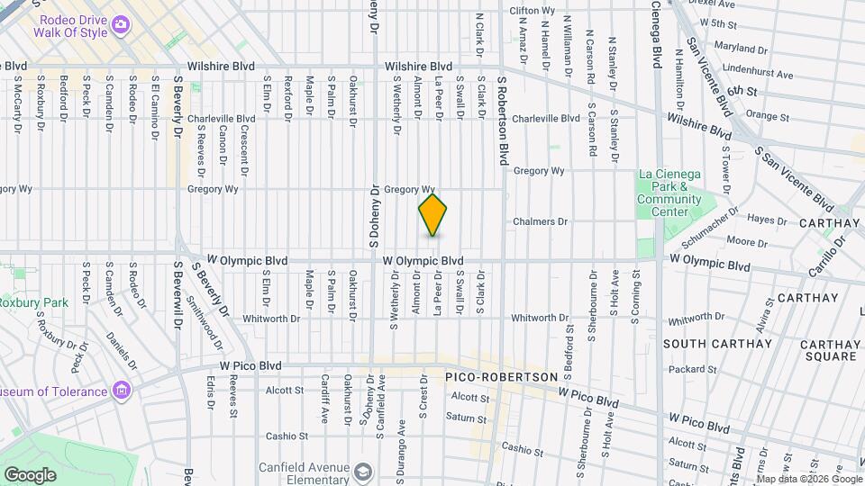 357 S La Peer Dr Map and Location Details