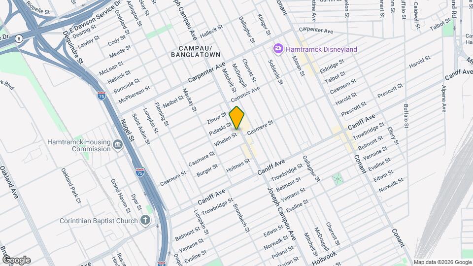 11625 Joseph Campau Ave Mapa y Detalles de la Ubicación