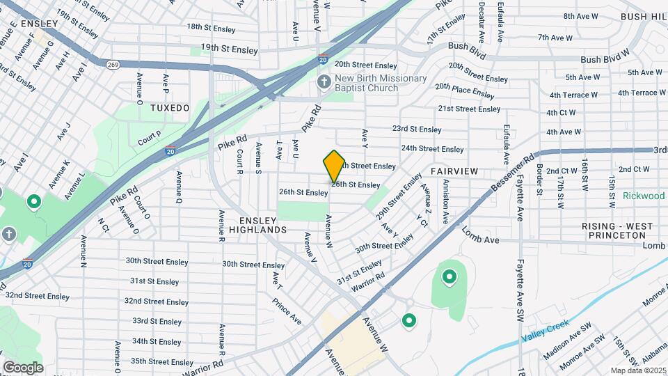 2301 26th St Ensley Map and Location Details