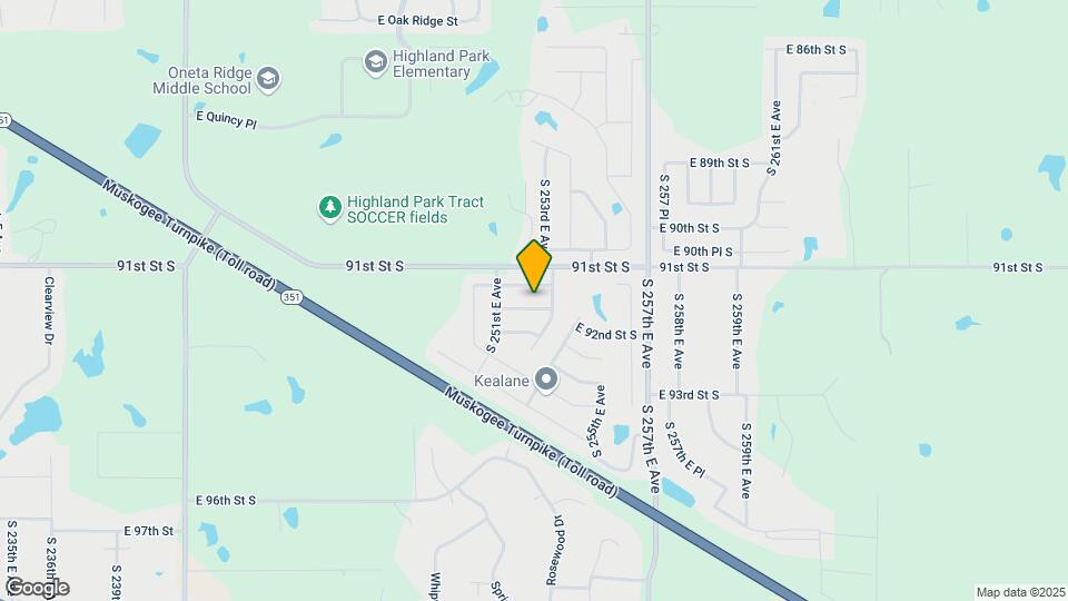 25237 E 91st Ct S Map and Location Details