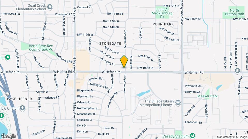 2503 W Hefner Rd Map and Location Details