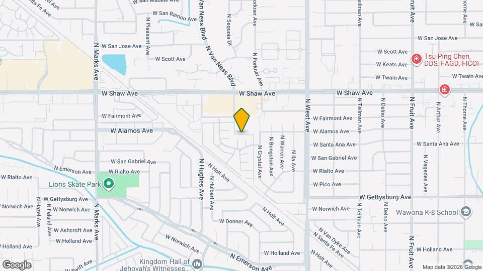 1780 W Santa Ana Ave Map and Location Details