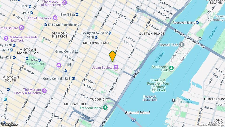 321 E 48th St Map and Location Details