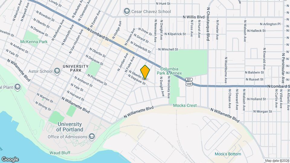 4718 N Oberlin St Map and Location Details