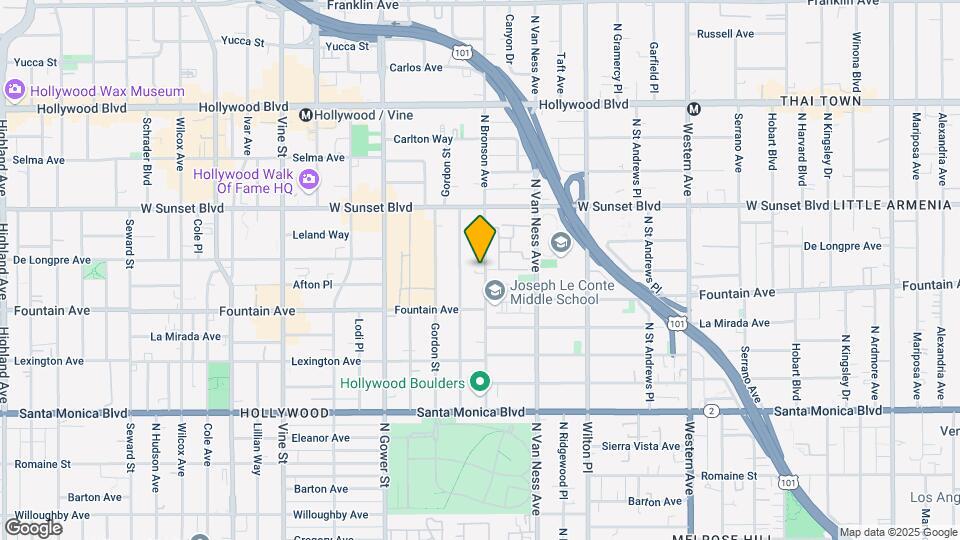 1345 N Bronson Ave Map and Location Details