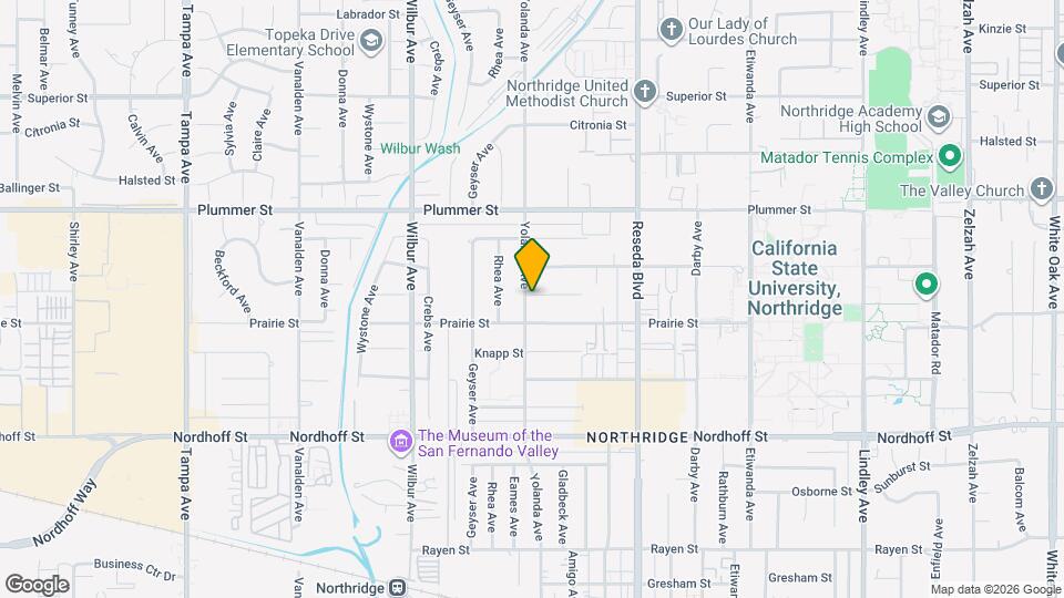 9320 Yolanda Ave Map and Location Details