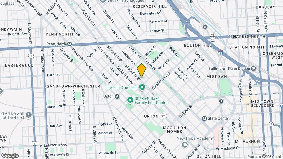 1721 McCulloh St, Unit 3 Map and Location Details