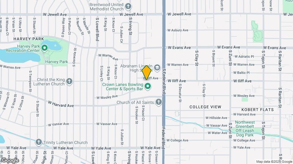 3120 W Iliff Ave Map and Location Details