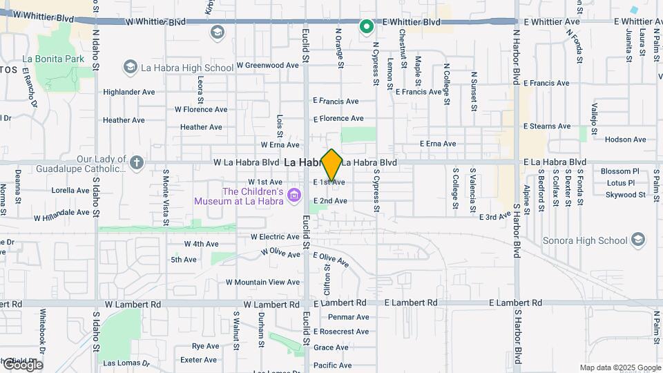 200 E 1st Ave Map and Location Details