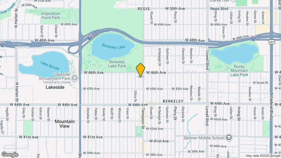 4549 Tennyson St Map and Location Details