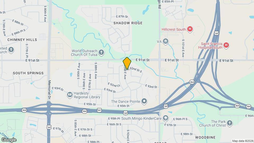 9215 S 92nd E Ave Map and Location Details