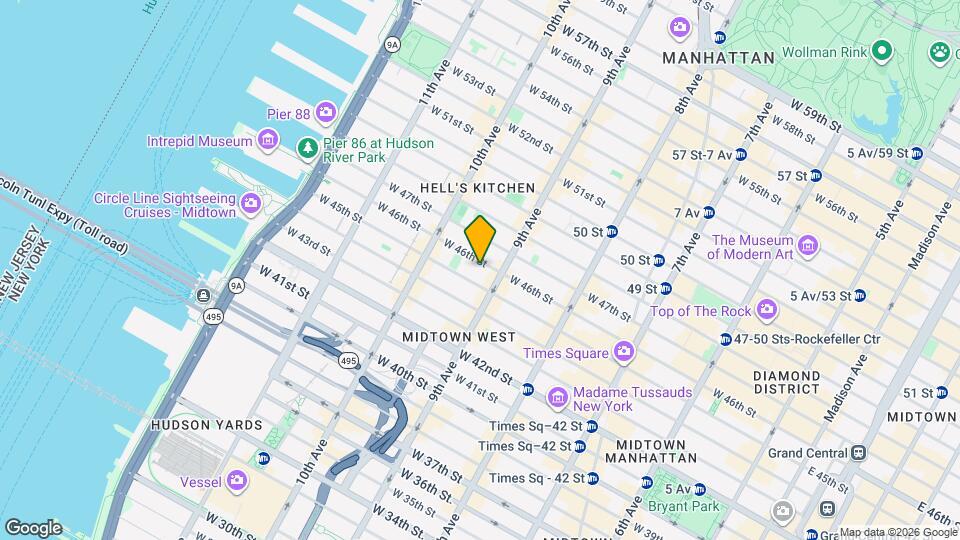 410 W 46th St, Unit 4C Map and Location Details
