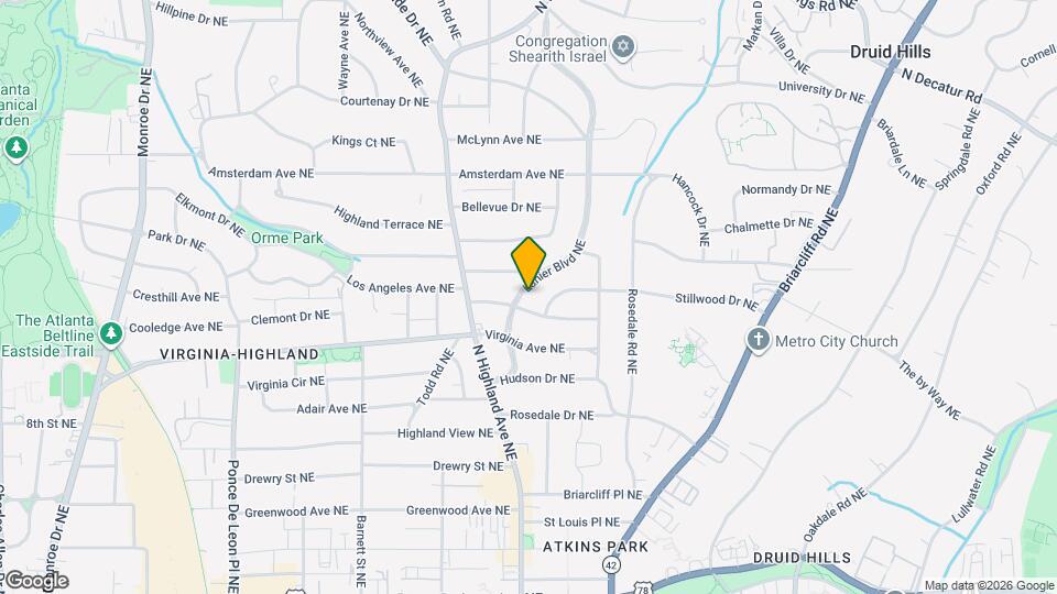 1067 Lanier Blvd NE Map and Location Details