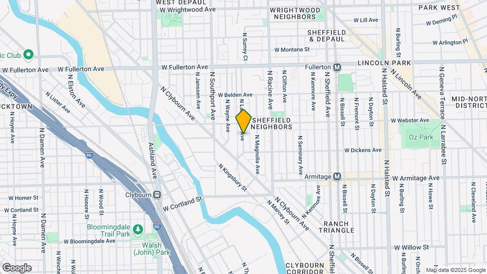 2135 N Lakewood Ave Map and Location Details
