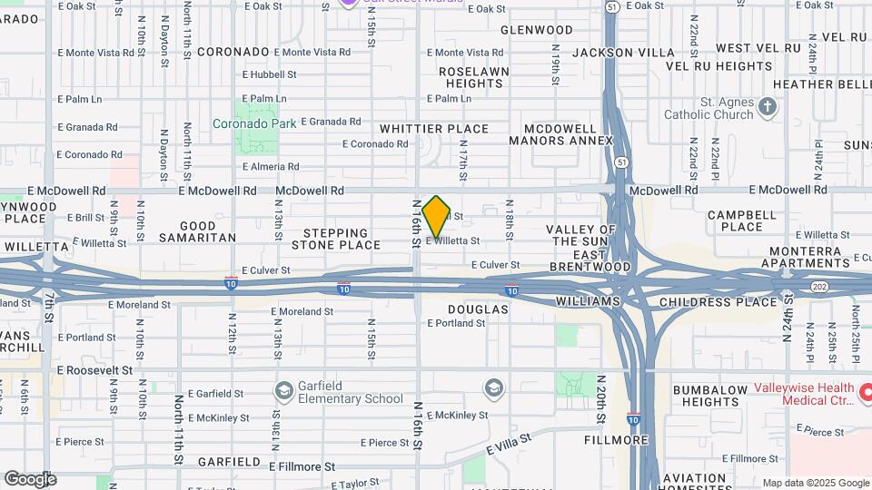 1617 E Willetta St Map and Location Details