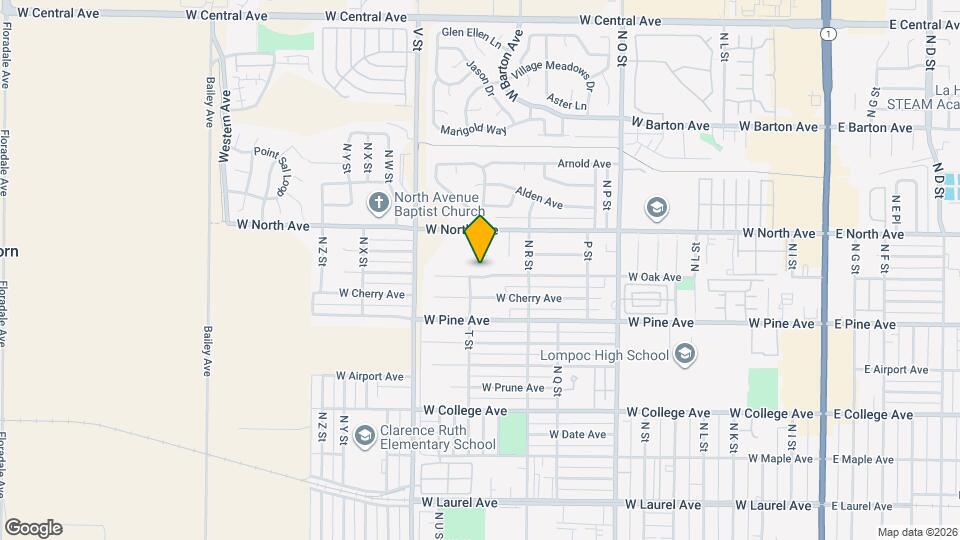 1209 W Oak Ave Map and Location Details