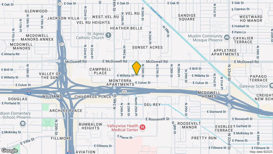 2525 E Willetta St Map and Location Details