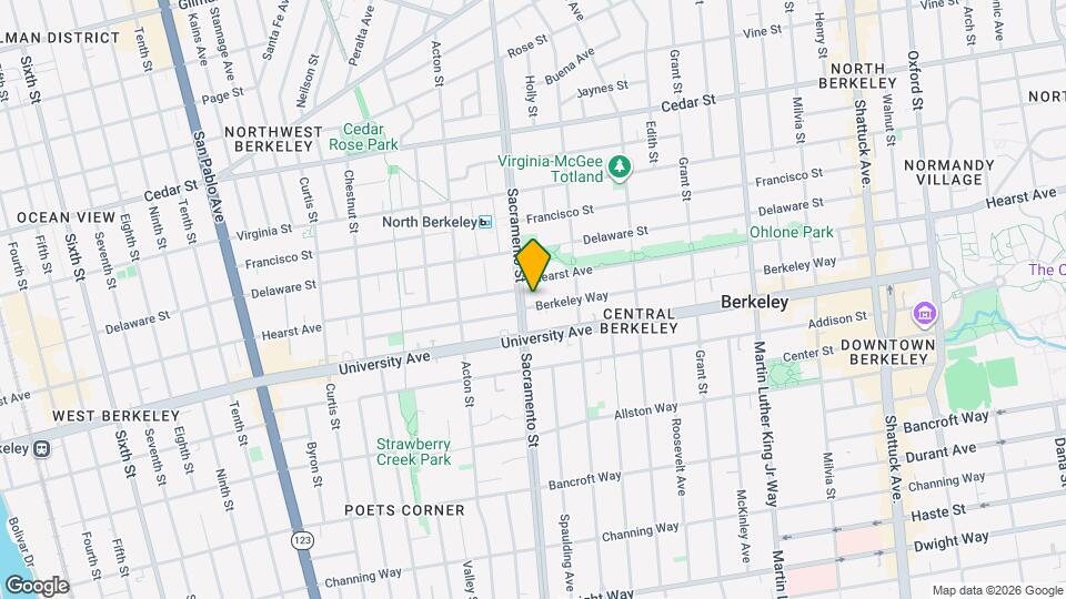 1505 Berkeley Way Mapa y Detalles de la Ubicación