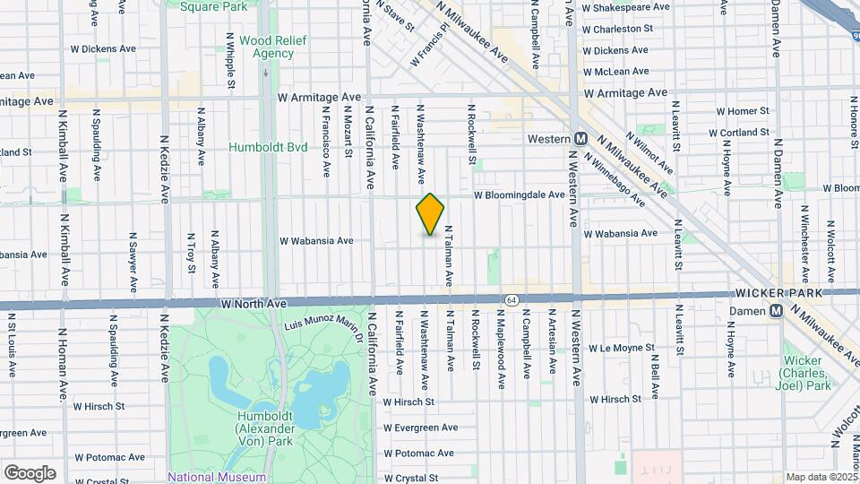 1707 N Washtenaw Ave Map and Location Details
