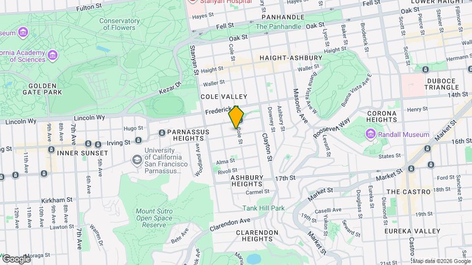 106 Parnassus Ave Map and Location Details