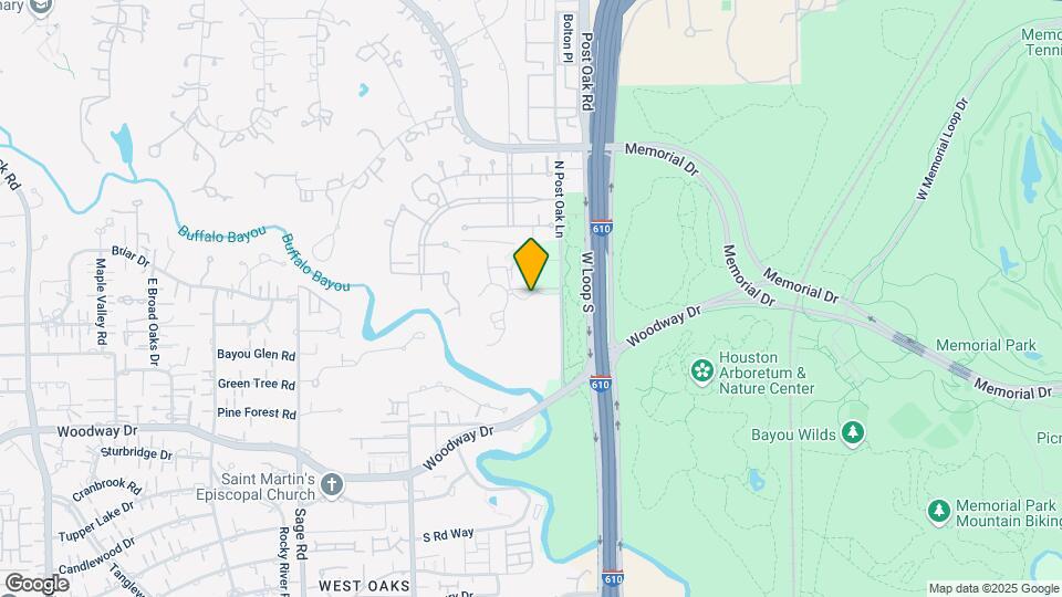 121 N Post Oak Rd Map and Location Details