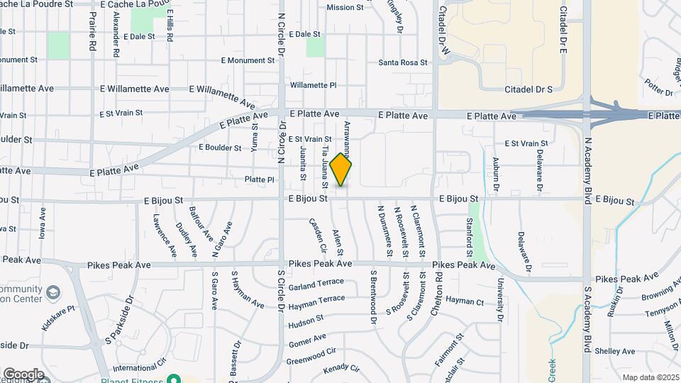 3020 E Bijou St-Unit -5B Map and Location Details