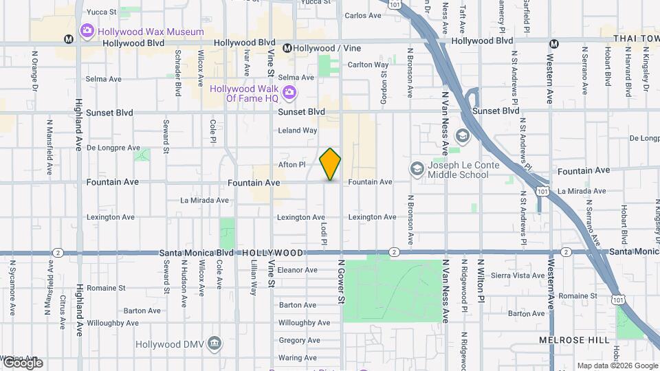 6116 Fountain Ave Mapa y Detalles de la Ubicación