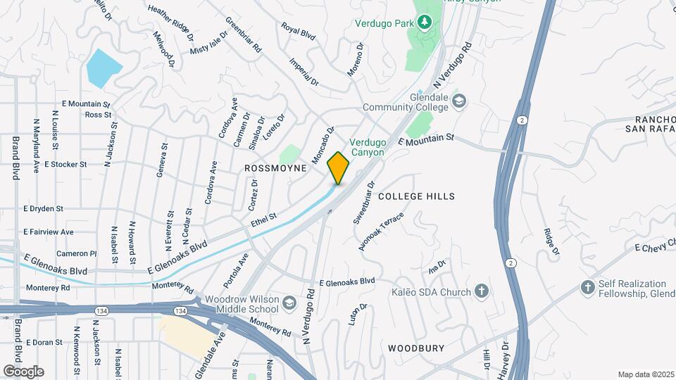 1151 N Verdugo Rd, Unit A Map and Location Details