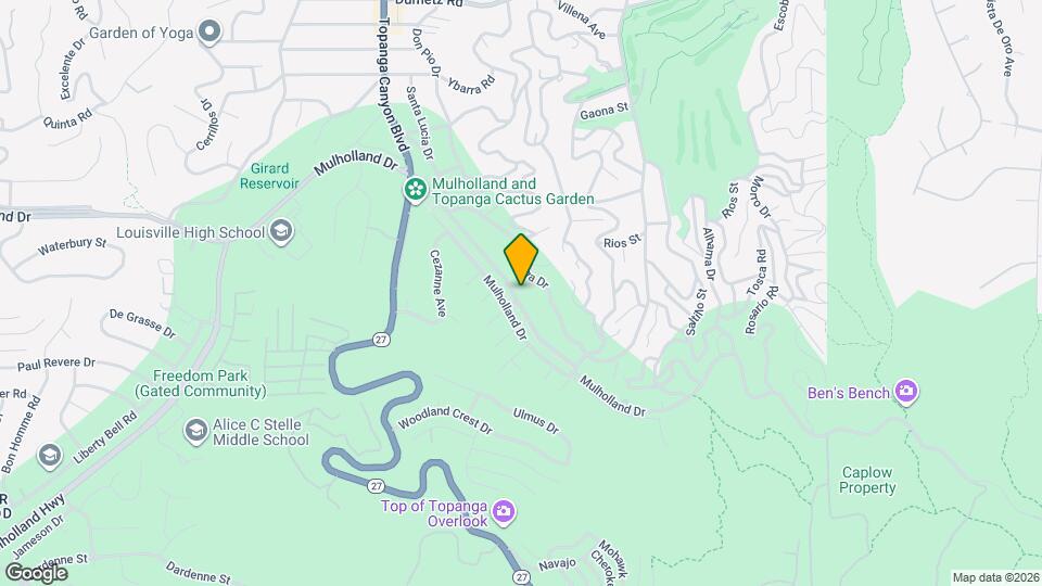 21555 Mulholland Dr Map and Location Details