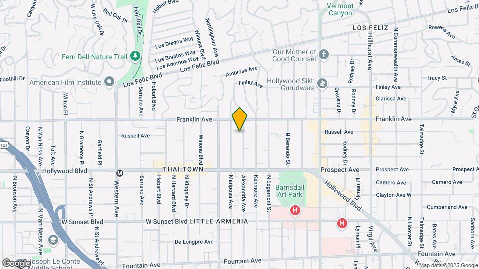 1821 N Alexandria Ave Mapa y Detalles de la Ubicación