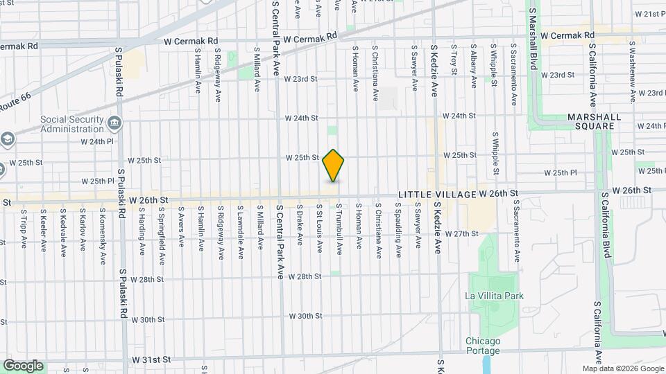 2542 S Trumbull Ave Map and Location Details