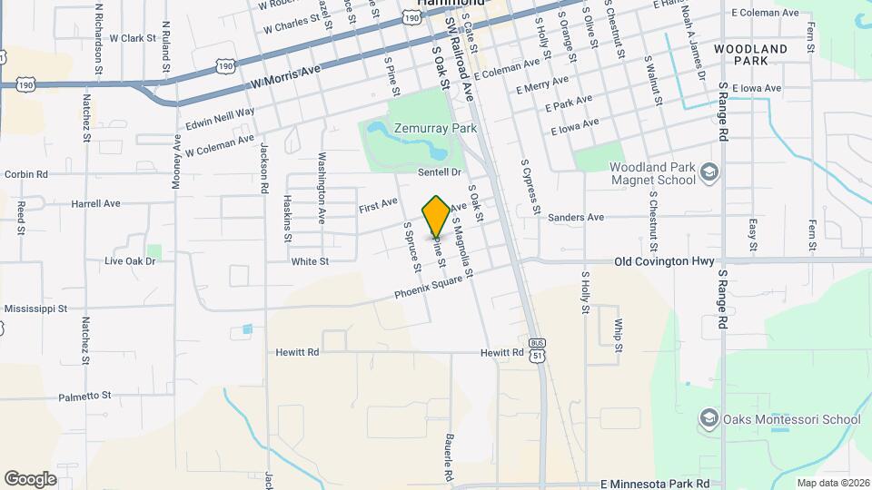 1002 S Pine St Map and Location Details