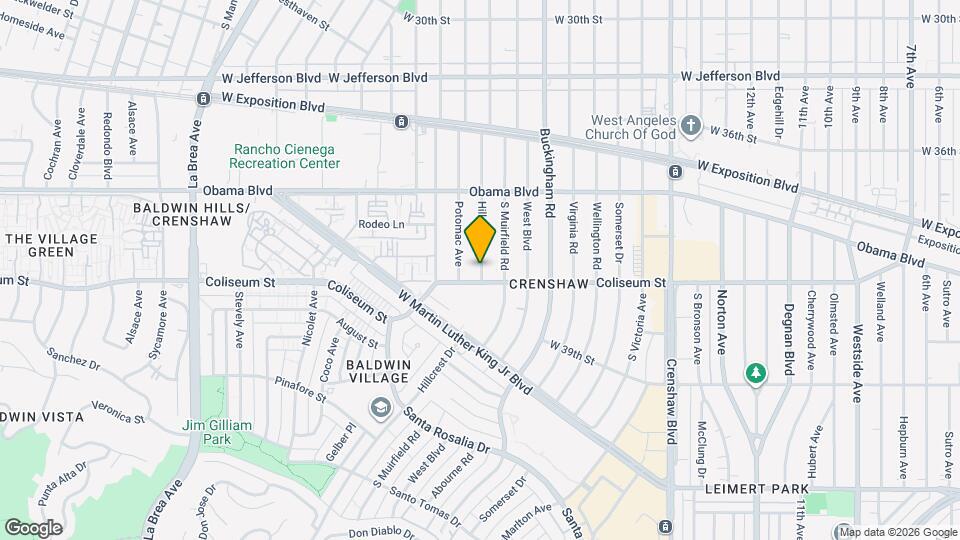 3749 Hillcrest Dr Map and Location Details