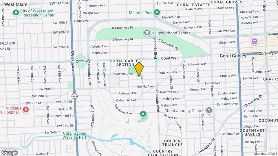 1109 Almeria Ave Map and Location Details