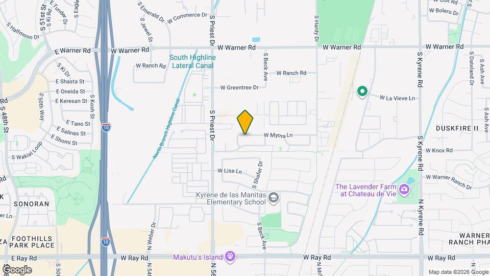 1277 W Myrna Ln Map and Location Details