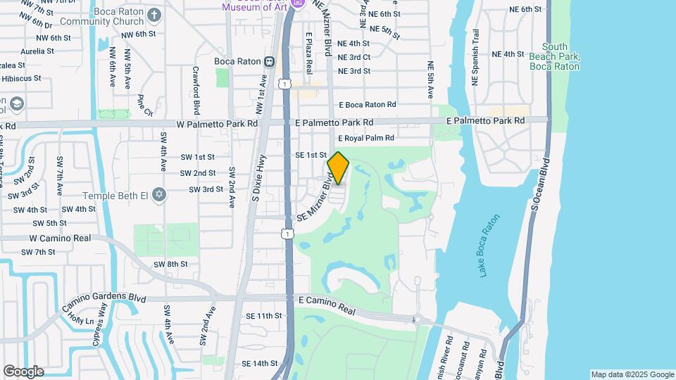 Mizner on the Green Luxury Townhomes Map and Location Details