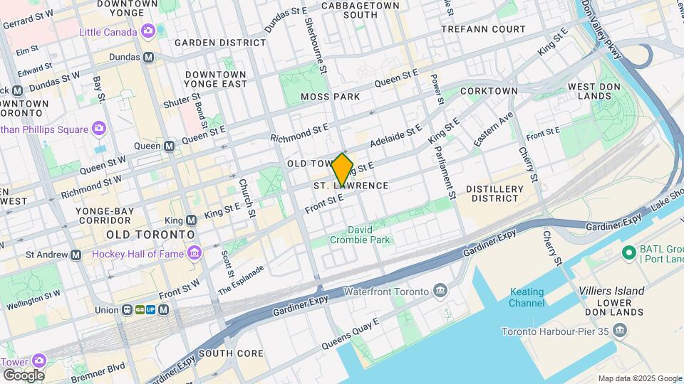 The St. Lawrence Condominiums Map and Location Details
