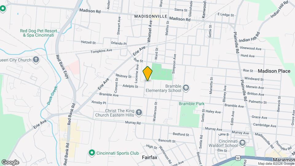 4414 Whetsel Ave Map and Location Details