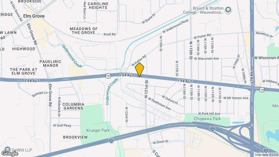 12133 W Bluemound Rd Map and Location Details