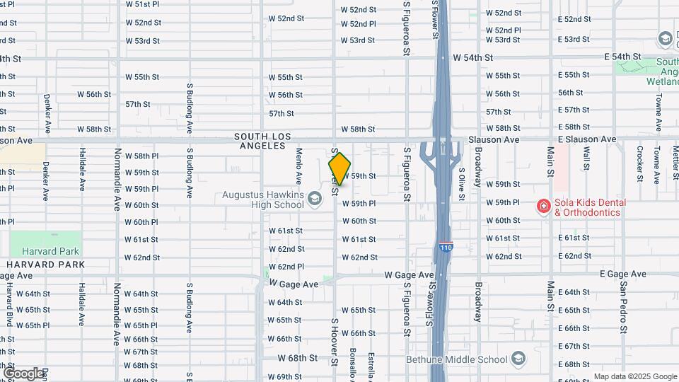 5924 S Hoover St Map and Location Details