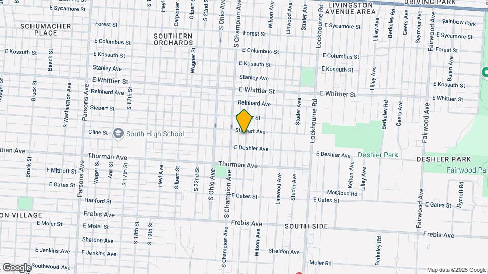 1213 Oakwood Ave Map and Location Details