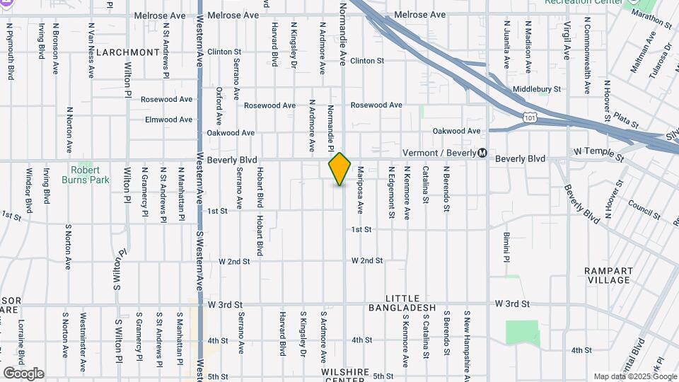 135 N Normandie Ave Mapa y Detalles de la Ubicación