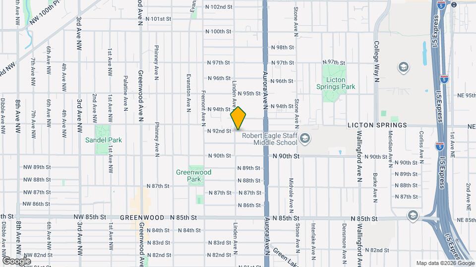 9118 Linden Ave N, Unit Basement Apartment Map and Location Details