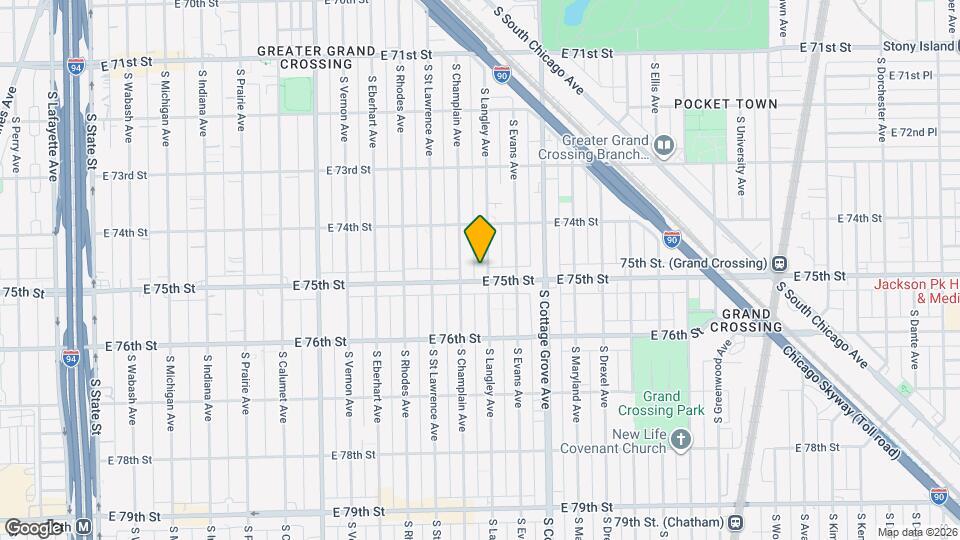 7444 S Langley Ave Map and Location Details