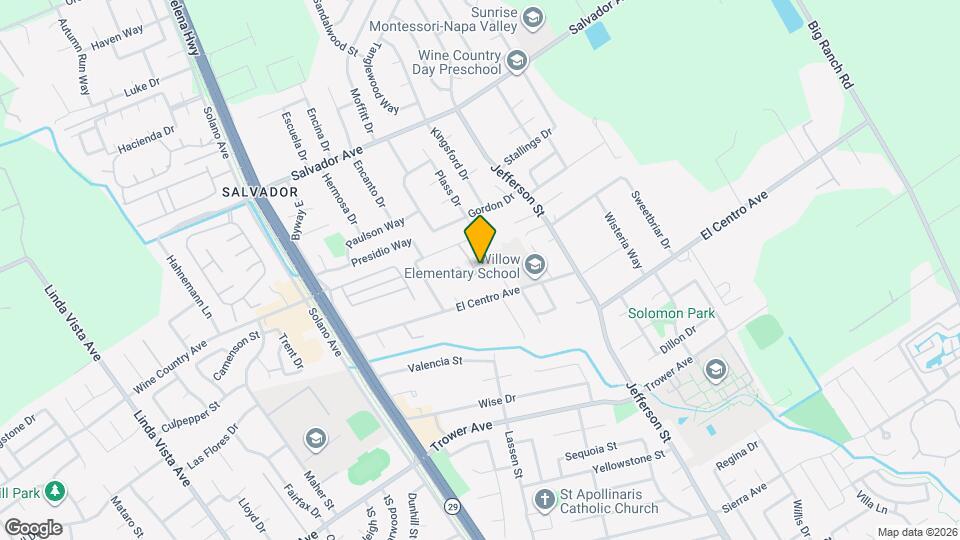 1633 San Vicente Ave Map and Location Details