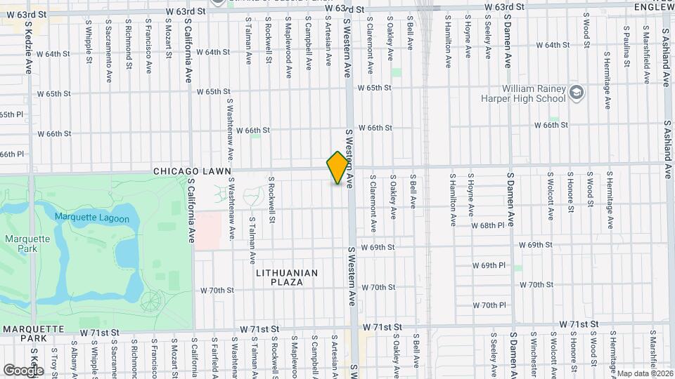 6729 S Artesian Ave, Unit 1 Mapa y Detalles de la Ubicación