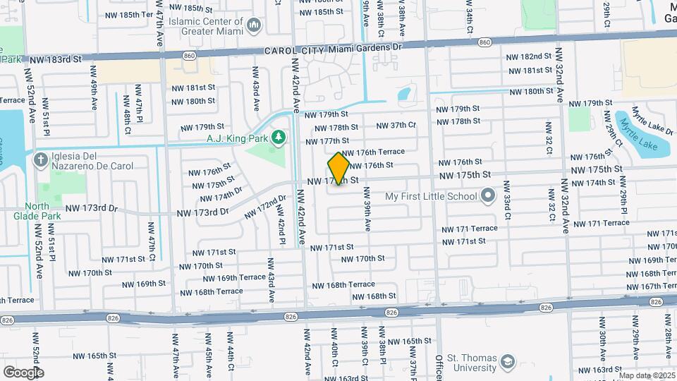 3961 NW 174th St, Unit Efficiency Map and Location Details