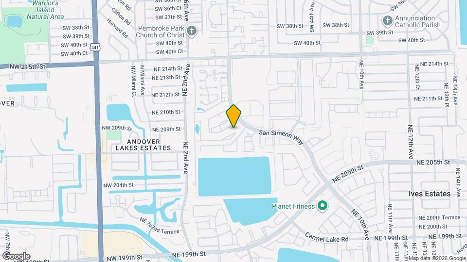 407 NE 208th Terrace Map and Location Details