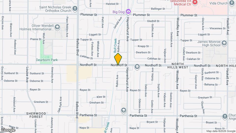 16644 Nordhoff St Map and Location Details