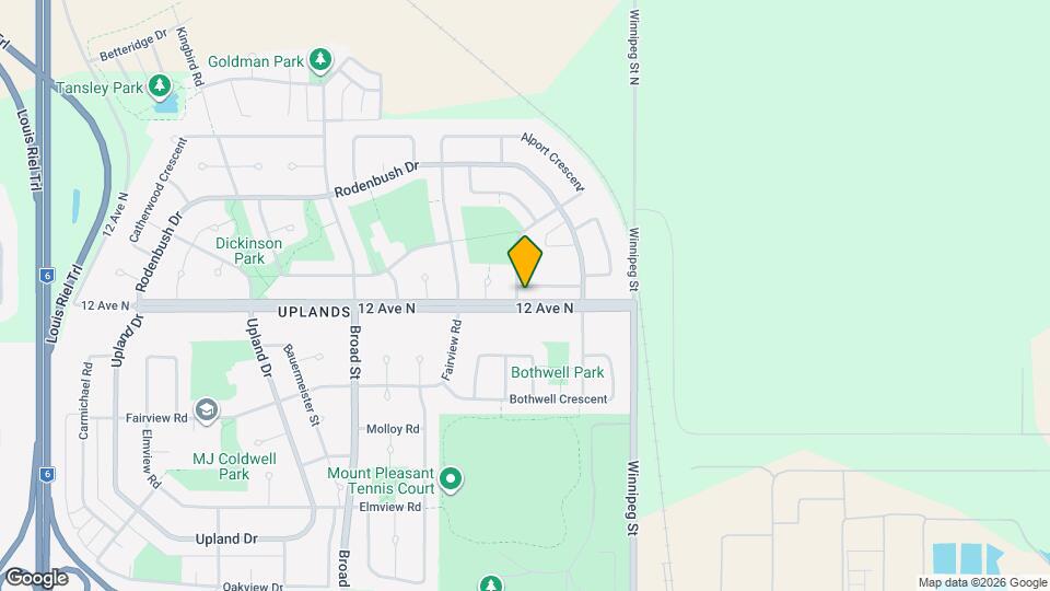 3 Bedroom Single Family Home in Uplands Regina Map and Location Details